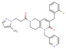 3-(2-fluorobenzyl)-6-[3-(5-methyl-1H-pyrazol-1-yl)propanoyl]-1-(3-pyridinylmethyl)-5,6,7,8-tetrahydro-1,6-naphthyridin-2(1H)-one