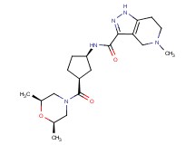 N-((1R*,3S*)-3-{[(2R*,6S*)-2,6-dimethyl-4-morpholinyl]carbonyl}cyclopentyl)-5-methyl-4,5,6,7-tetrahydro-1H-pyrazolo[4,3-c]pyridine-3-carboxamide
