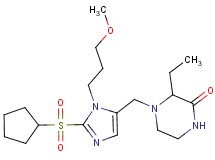 4-{[2-(cyclopentylsulfonyl)-1-(3-methoxypropyl)-1H-imidazol-5-yl]methyl}-3-ethyl-2-piperazinone