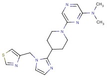N,N-dimethyl-6-{4-[1-(1,3-thiazol-4-ylmethyl)-1H-imidazol-2-yl]-1-piperidinyl}-2-pyrazinamine