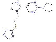 2-pyrrolidin-1-yl-5-{1-[2-(1H-1,2,4-triazol-5-ylthio)ethyl]-1H-imidazol-2-yl}pyrimidine
