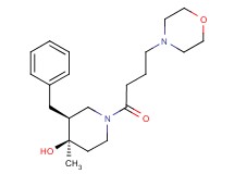 (3S*,4R*)-3-benzyl-4-methyl-1-(4-morpholin-4-ylbutanoyl)piperidin-4-ol