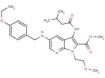methyl 5-[(4-ethoxybenzyl)amino]-1-(2-methoxyethyl)-3-[(3-methylbutanoyl)amino]-1H-pyrrolo[2,3-b]pyridine-2-carboxylate