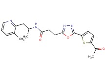 3-[5-(5-acetyl-2-thienyl)-1,3,4-oxadiazol-2-yl]-N-[1-methyl-2-(3-methyl-2-pyridinyl)ethyl]propanamide