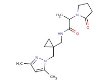 N-({1-[(3,5-dimethyl-1H-pyrazol-1-yl)methyl]cyclopropyl}methyl)-2-(2-oxopyrrolidin-1-yl)propanamide
