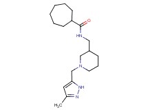 N-({1-[(3-methyl-1H-pyrazol-5-yl)methyl]piperidin-3-yl}methyl)cycloheptanecarboxamide