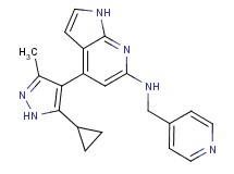 4-(5-cyclopropyl-3-methyl-1H-pyrazol-4-yl)-N-(pyridin-4-ylmethyl)-1H-pyrrolo[2,3-b]pyridin-6-amine