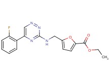 ethyl 5-({[5-(2-fluorophenyl)-1,2,4-triazin-3-yl]amino}methyl)-2-furoate