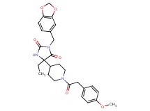 3-(1,3-benzodioxol-5-ylmethyl)-5-ethyl-5-{1-[(4-methoxyphenyl)acetyl]-4-piperidinyl}-2,4-imidazolidinedione