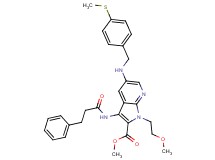 methyl 1-(2-methoxyethyl)-5-{[4-(methylthio)benzyl]amino}-3-[(3-phenylpropanoyl)amino]-1H-pyrrolo[2,3-b]pyridine-2-carboxylate