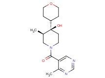 (3R*,4R*)-3-methyl-1-[(4-methyl-5-pyrimidinyl)carbonyl]-4-(tetrahydro-2H-pyran-4-yl)-4-piperidinol
