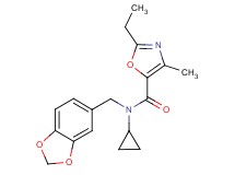 N-(1,3-benzodioxol-5-ylmethyl)-N-cyclopropyl-2-ethyl-4-methyl-1,3-oxazole-5-carboxamide