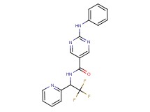 2-anilino-N-[2,2,2-trifluoro-1-(2-pyridinyl)ethyl]-5-pyrimidinecarboxamide