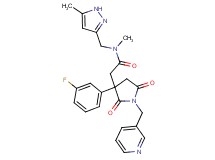 2-[3-(3-fluorophenyl)-2,5-dioxo-1-(3-pyridinylmethyl)-3-pyrrolidinyl]-N-methyl-N-[(5-methyl-1H-pyrazol-3-yl)methyl]acetamide