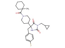 3-(cyclopropylmethyl)-5-(4-fluorobenzyl)-5-{1-[(1-methylcyclohexyl)carbonyl]-4-piperidinyl}-2,4-imidazolidinedione
