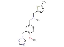 1-[4-methoxy-3-(1H-1,2,4-triazol-1-ylmethyl)phenyl]-N-methyl-N-[(5-methyl-2-thienyl)methyl]methanamine
