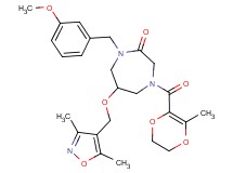 6-[(3,5-dimethyl-4-isoxazolyl)methoxy]-1-(3-methoxybenzyl)-4-[(3-methyl-5,6-dihydro-1,4-dioxin-2-yl)carbonyl]-1,4-diazepan-2-one