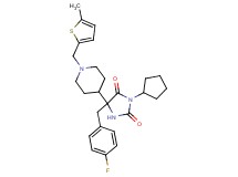 3-cyclopentyl-5-(4-fluorobenzyl)-5-{1-[(5-methyl-2-thienyl)methyl]-4-piperidinyl}-2,4-imidazolidinedione