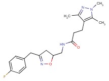 N-{[3-(4-fluorobenzyl)-4,5-dihydro-5-isoxazolyl]methyl}-3-(1,3,5-trimethyl-1H-pyrazol-4-yl)propanamide
