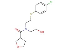 N-{2-[(4-chlorophenyl)thio]ethyl}-N-(2-hydroxyethyl)tetrahydrofuran-3-carboxamide
