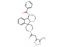 N-{(2R*,3R*)-2-ethoxy-1'-[(4-methyl-1,2,5-oxadiazol-3-yl)acetyl]-2,3-dihydrospiro[indene-1,4'-piperidin]-3-yl}nicotinamide