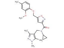 N-cyclopropyl-5-[(2-methoxy-4-methylphenoxy)methyl]-N-[(1,3,5-trimethyl-1H-pyrazol-4-yl)methyl]-3-isoxazolecarboxamide