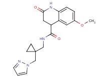 6-methoxy-2-oxo-N-{[1-(1H-pyrazol-1-ylmethyl)cyclopropyl]methyl}-1,2,3,4-tetrahydro-4-quinolinecarboxamide