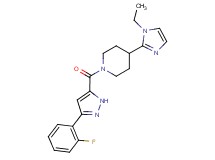 4-(1-ethyl-1H-imidazol-2-yl)-1-{[3-(2-fluorophenyl)-1H-pyrazol-5-yl]carbonyl}piperidine