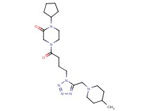 1-cyclopentyl-4-(4-{5-[(4-methyl-1-piperidinyl)methyl]-1H-tetrazol-1-yl}butanoyl)-2-piperazinone