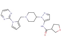 N-[1-(1-{[1-(2-pyrimidinyl)-1H-pyrrol-2-yl]methyl}-4-piperidinyl)-1H-pyrazol-5-yl]tetrahydro-3-furancarboxamide