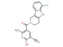 5-[(6-chloro-1,3,4,5-tetrahydro-2H-pyrido[4,3-b]indol-2-yl)carbonyl]-2-hydroxy-6-methylnicotinonitrile