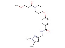 N-[(1,5-dimethyl-1H-pyrazol-3-yl)methyl]-4-{[1-(3-methoxypropanoyl)-4-piperidinyl]oxy}benzamide