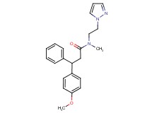 3-(4-methoxyphenyl)-N-methyl-3-phenyl-N-[2-(1H-pyrazol-1-yl)ethyl]propanamide