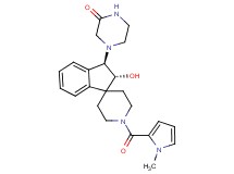 4-{(2R*,3R*)-2-hydroxy-1'-[(1-methyl-1H-pyrrol-2-yl)carbonyl]-2,3-dihydrospiro[indene-1,4'-piperidin]-3-yl}-2-piperazinone