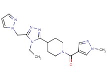4-[4-ethyl-5-(1H-pyrazol-1-ylmethyl)-4H-1,2,4-triazol-3-yl]-1-[(1-methyl-1H-pyrazol-4-yl)carbonyl]piperidine