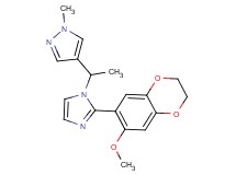 4-{1-[2-(7-methoxy-2,3-dihydro-1,4-benzodioxin-6-yl)-1H-imidazol-1-yl]ethyl}-1-methyl-1H-pyrazole