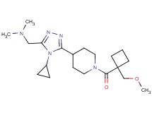 1-[4-cyclopropyl-5-(1-{[1-(methoxymethyl)cyclobutyl]carbonyl}piperidin-4-yl)-4H-1,2,4-triazol-3-yl]-N,N-dimethylmethanamine
