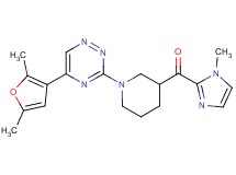 {1-[5-(2,5-dimethyl-3-furyl)-1,2,4-triazin-3-yl]-3-piperidinyl}(1-methyl-1H-imidazol-2-yl)methanone