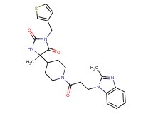 5-methyl-5-{1-[3-(2-methyl-1H-benzimidazol-1-yl)propanoyl]-4-piperidinyl}-3-(3-thienylmethyl)-2,4-imidazolidinedione