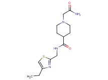1-(2-amino-2-oxoethyl)-N-[(4-ethyl-1,3-thiazol-2-yl)methyl]-4-piperidinecarboxamide