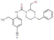 4-benzyl-N-(4-cyano-2-ethylphenyl)-2-(hydroxymethyl)piperazine-1-carboxamide