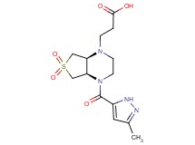 3-[(4aR*,7aS*)-4-[(3-methyl-1H-pyrazol-5-yl)carbonyl]-6,6-dioxidohexahydrothieno[3,4-b]pyrazin-1(2H)-yl]propanoic acid