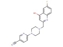 6-{4-[(6-fluoro-4-hydroxyquinolin-2-yl)methyl]piperazin-1-yl}nicotinonitrile