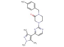 1-(4-methylbenzyl)-4-[4-(1,3,5-trimethyl-1H-pyrazol-4-yl)pyrimidin-2-yl]piperazin-2-one