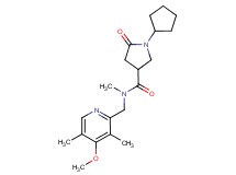 1-cyclopentyl-N-[(4-methoxy-3,5-dimethyl-2-pyridinyl)methyl]-N-methyl-5-oxo-3-pyrrolidinecarboxamide