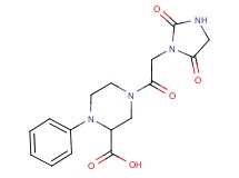 4-[(2,5-dioxo-1-imidazolidinyl)acetyl]-1-phenyl-2-piperazinecarboxylic acid
