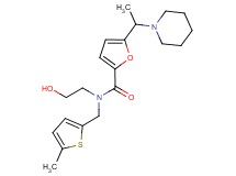 N-(2-hydroxyethyl)-N-[(5-methyl-2-thienyl)methyl]-5-(1-piperidin-1-ylethyl)-2-furamide