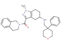 3-(3,4-dihydro-2(1H)-isoquinolinylcarbonyl)-1-methyl-N-[(4-phenyltetrahydro-2H-pyran-4-yl)methyl]-4,5,6,7-tetrahydro-1H-indazol-5-amine