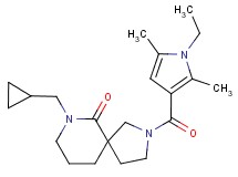 7-(cyclopropylmethyl)-2-[(1-ethyl-2,5-dimethyl-1H-pyrrol-3-yl)carbonyl]-2,7-diazaspiro[4.5]decan-6-one