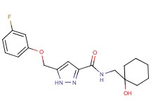 5-[(3-fluorophenoxy)methyl]-N-[(1-hydroxycyclohexyl)methyl]-1H-pyrazole-3-carboxamide